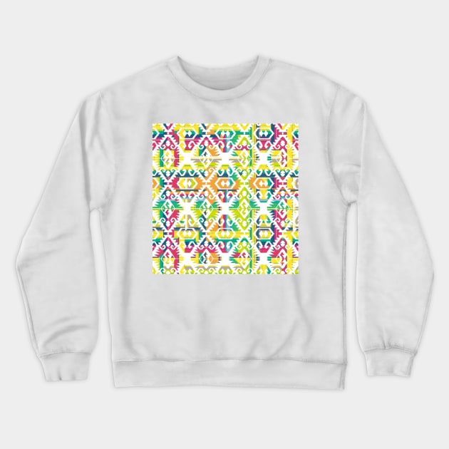 Multi Colour Southwest Aztec Pattern Crewneck Sweatshirt by justrachna